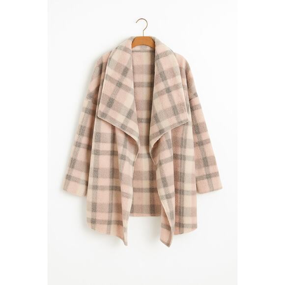 Bumblebella by Jill Martin Regular Sherpa Long Cardigan in Plaid – NEW, Size XS - Picture 2 of 3